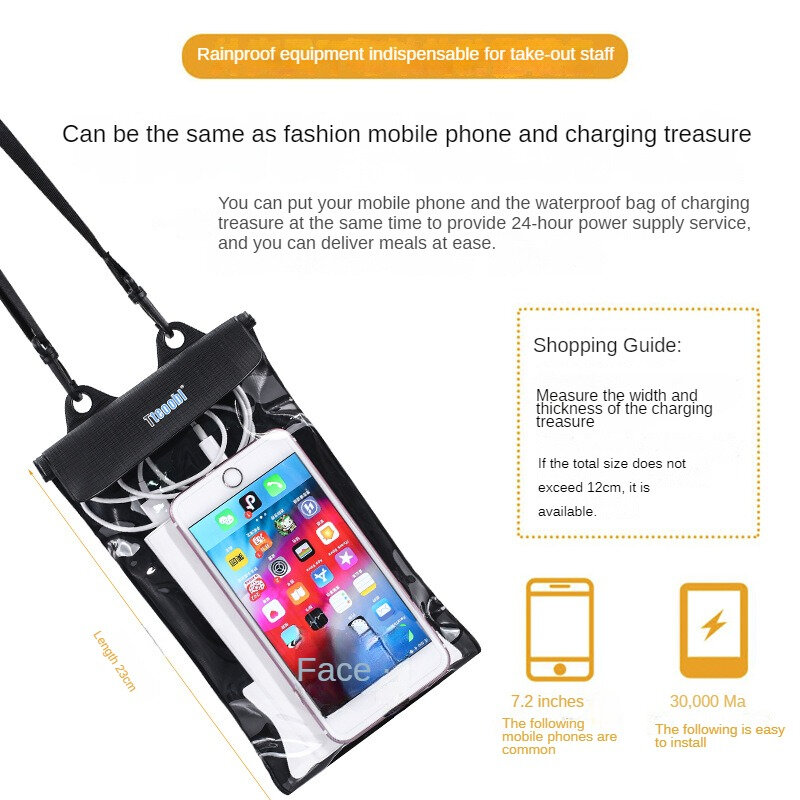 Borse impermeabili per telefono di consegna Cover impermeabile Touch Screen borsa sigillante universale per nuoto e immersioni Extra Large trasparente