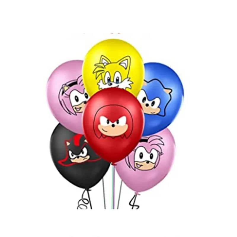 1 Set Banner + Balões Dos Desenhos Animados Sonic the Hedgehog Figura Birthday Party Decoração Látex Balão Partido Suprimentos Chapéu