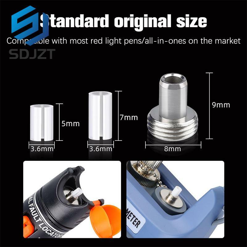 2Sets Metal-Head Fitting And Ceramic Tube Sleeves Connector Adapters For Fiber Optic Visual Fault Locator
