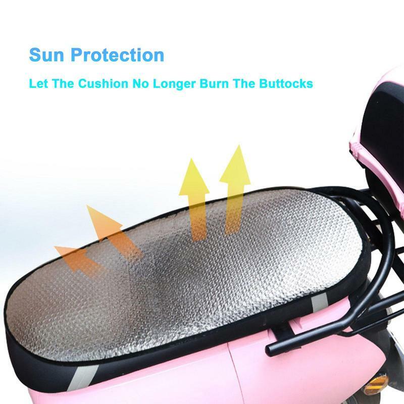 Universal impermeável motocicleta Seat Cover, protetor solar Cap, evitar que o bask no assento, Scooter Sun Pad, isolamento térmico, almofada proteger