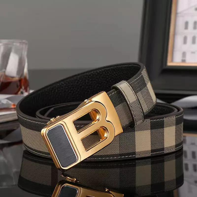 2024 High Quality Designers Mens Belt Luxury Brand Famous Male Belts B Buckle Genuine Leather Belts for Men Width 3.4cm Vintage
