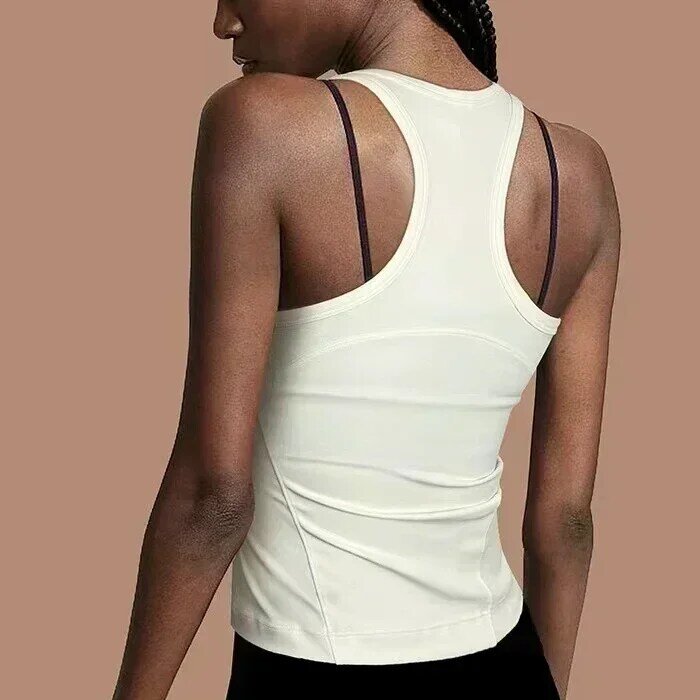 Lemon Women's Waist-Length Racerback Tank Top Buttery-soft Four-way Stretch Tight Fit Yoga Shirts Summer Breathable Sports Vest