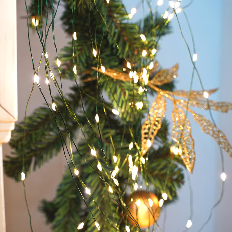 Luces de hadas de 2M para interior y exterior, decoración de árbol de Navidad, cascada exterior, dormitorio, boda, jardín