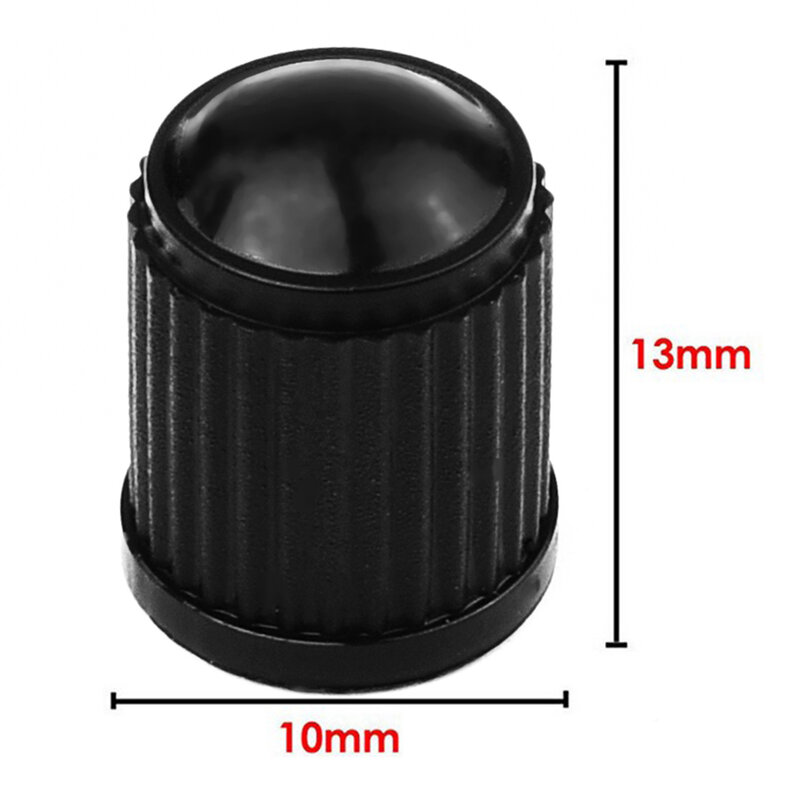 Válvula de neumático de coche 20 piezas, tapa de plástico negra con anillo de goma O, cubiertas de polvo en forma de cúpula para motocicletas y coches