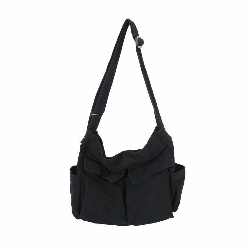 Школьные сумки-мессенджеры для женщин, дизайнерские дамские однотонные вместительные повседневные холщовые сумочки на ремне