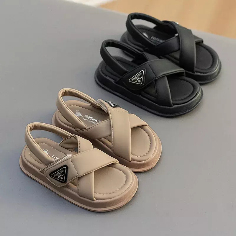 Детская обувь, летние пляжные сандалии 2023, Корейская версия, римские сандалии для девочек, детские сандалии, дышащая детская обувь для девочек