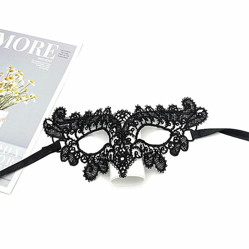 Máscara de encaje negra Sexy para mujer, máscara de ojo para fiesta, Festival, accesorios para máscaras de Cosplay de Halloween