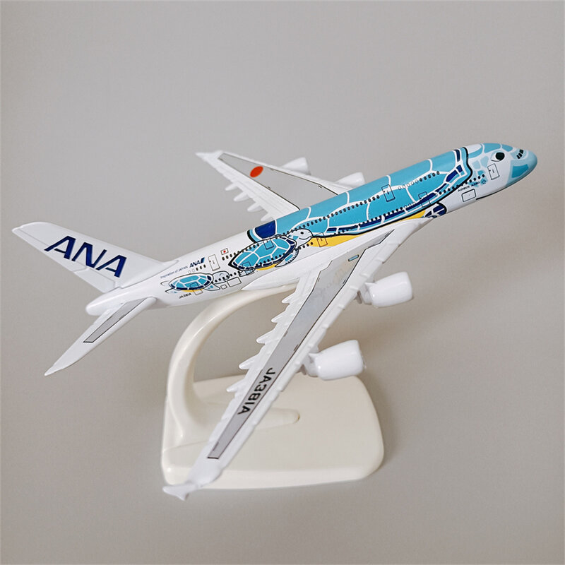 14*16cm Air Japan ANA Airlines Cartoon Sea Turtle Airbus 380 A380 Airways lega di metallo pressofuso aereo modello aereo aereo
