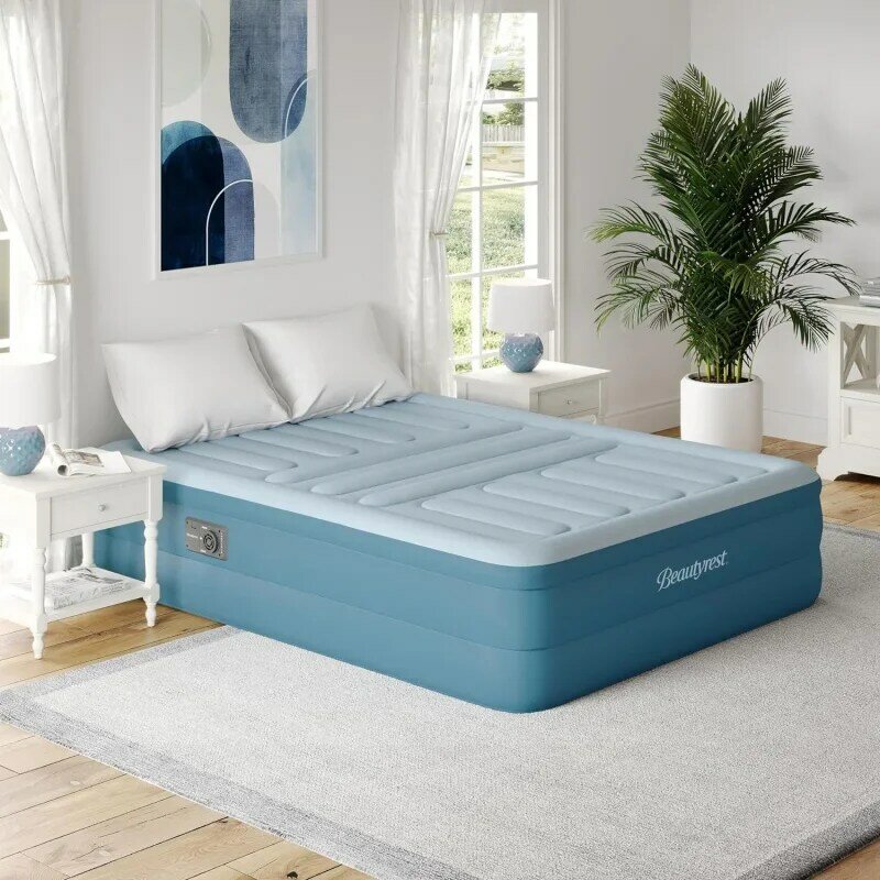 Beautyrest Lumbar Support Air Mattress with Tri-Zone Back and Edge Support with Pillowtop Airbed, Queen