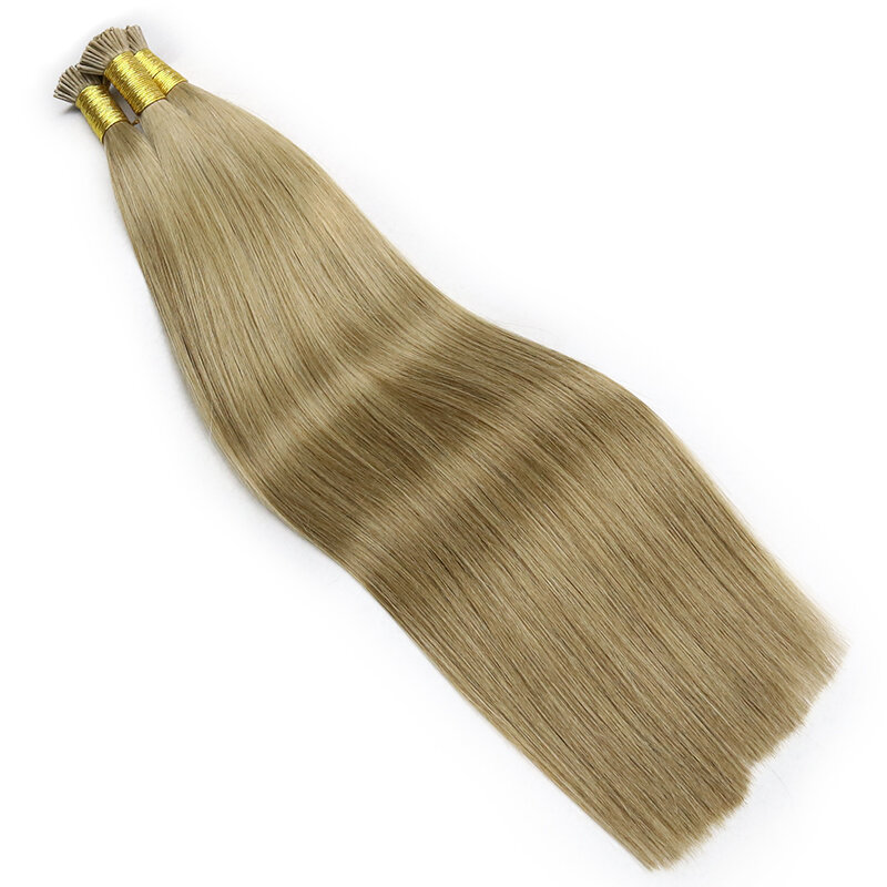 Kapsułki keratyny I Tip przedłużanie włosów naturalne prawdziwe ludzkie Fusion przedłużanie włosów do salonu czarno-brązowa blondynka 1g/pasmo proste