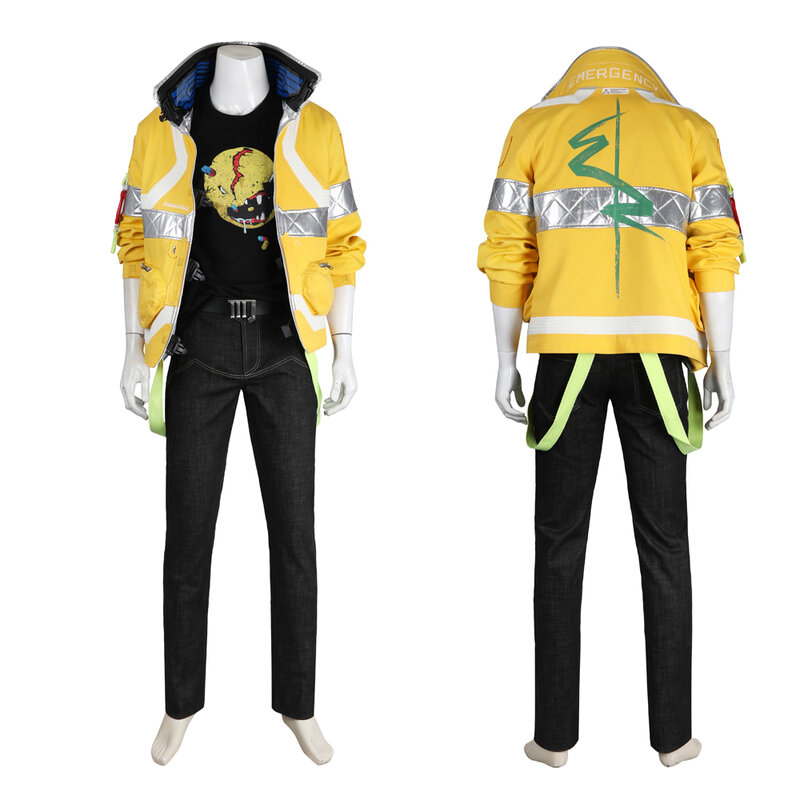 Gamepunk Runner 2077 David Martinez Role-Playing Costume High-Quality Yellow Jacket Halloween Carnival Costume