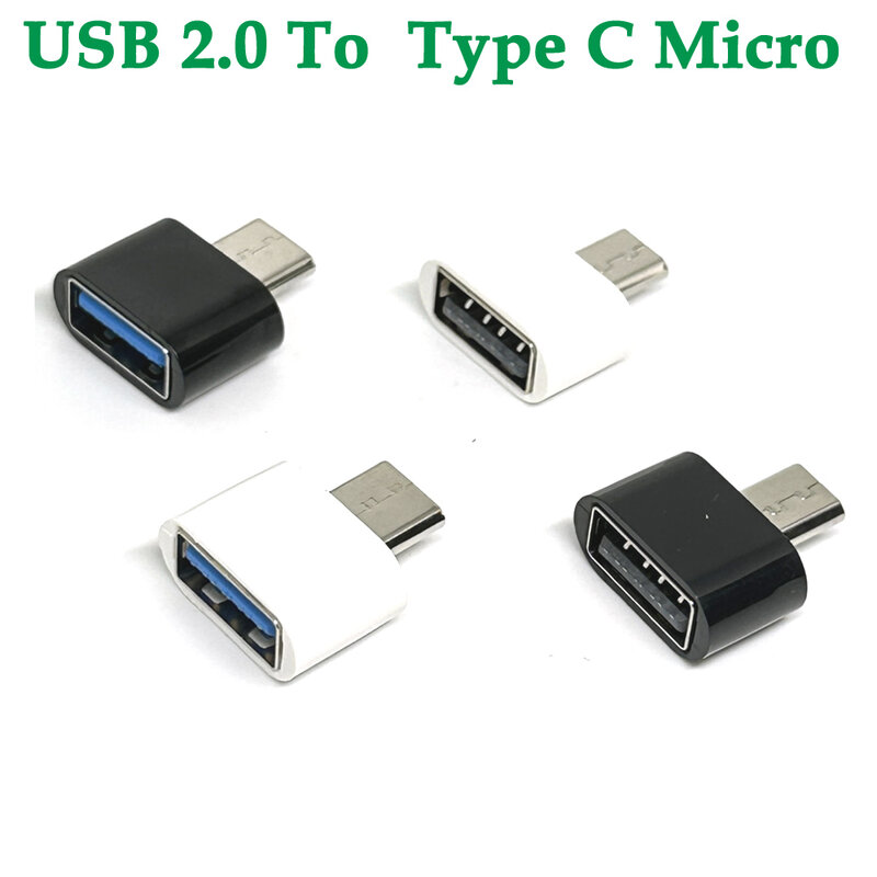 Universal Type-C para USB 2.0 adaptador para o telefone móvel, conector OTG, novo cabo, 1, 2, 5, 10, 20 pcs