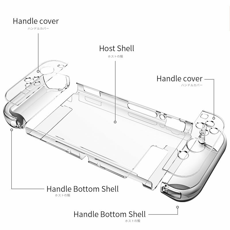 Съемный прозрачный чехол для ПК с кристаллами для Nintendo NAND Switch NS NX, жесткий прозрачный чехол для задней панели, Ультратонкий чехол