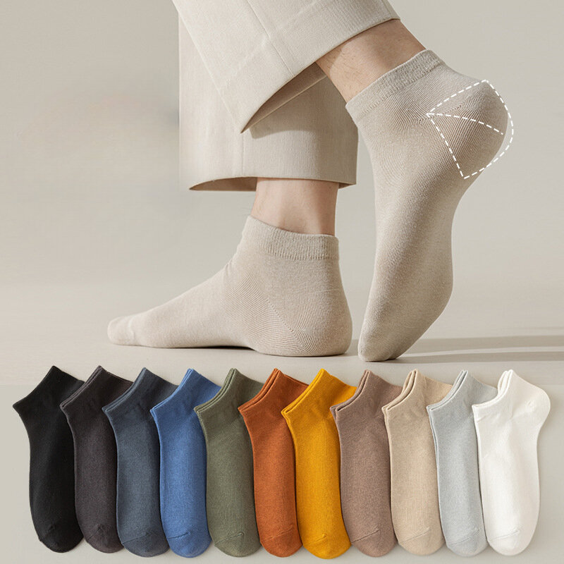 Meias antiderrapantes de silicone com corte baixo invisível para homens e mulheres, meias de tornozelo respiráveis casuais, sem exibição, cor sólida, verão
