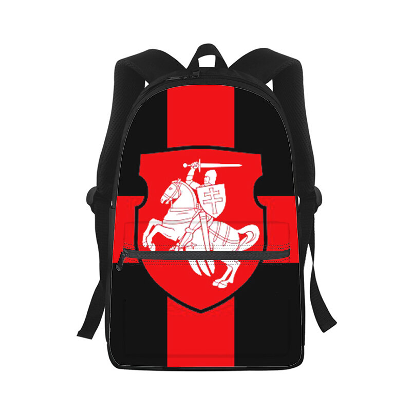 Mochila con estampado 3D de la bandera nacional de Bielorrusia para hombre y mujer, bolso escolar de moda para estudiantes, mochila para ordenador portátil, bolso de hombro de viaje para niños