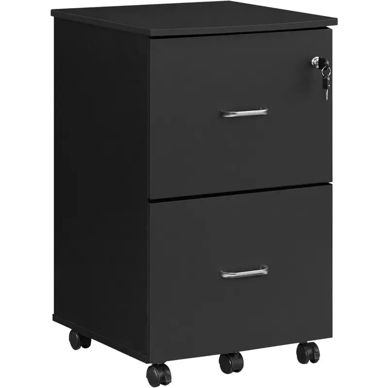 2-Drawer File Cabinet, Locking Wood Filing Cabinet for Home Office, Small Rolling File Cabinet, Printer Stand, File Cabinet