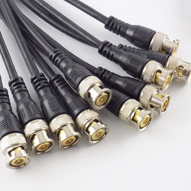 BNC 수-BNC 수 어댑터 커넥터 케이블 피그테일 와이어, CCTV 카메라 BNC 연결 케이블 액세서리, 0.5m, 1m, 2m, 3m
