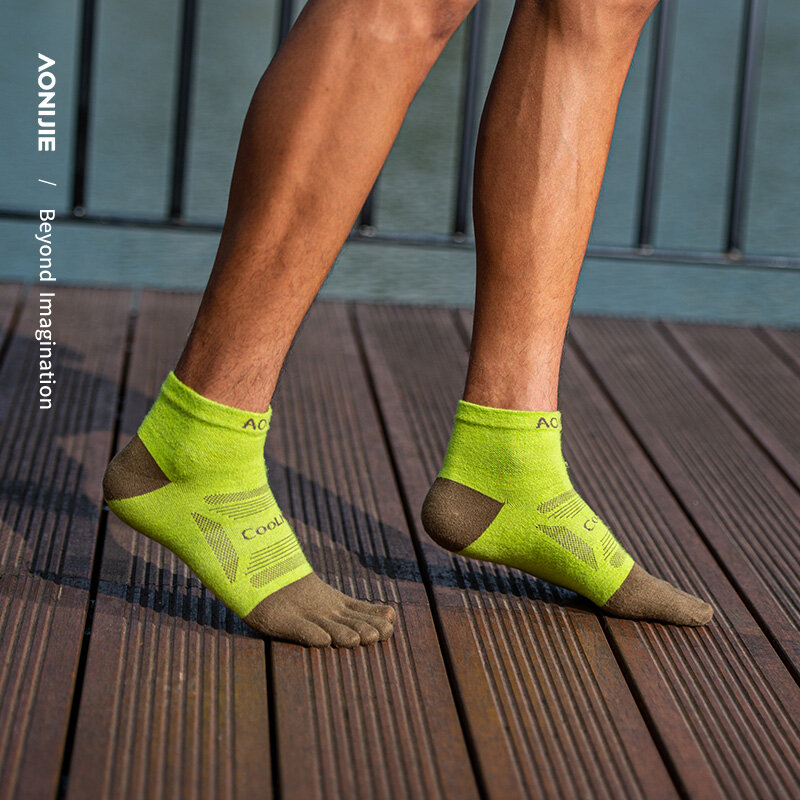 AONIJIE-Calcetines deportivos E4838 para hombre y mujer, calcetín de cinco dedos para correr, Maratón, Unisex, 3 pares