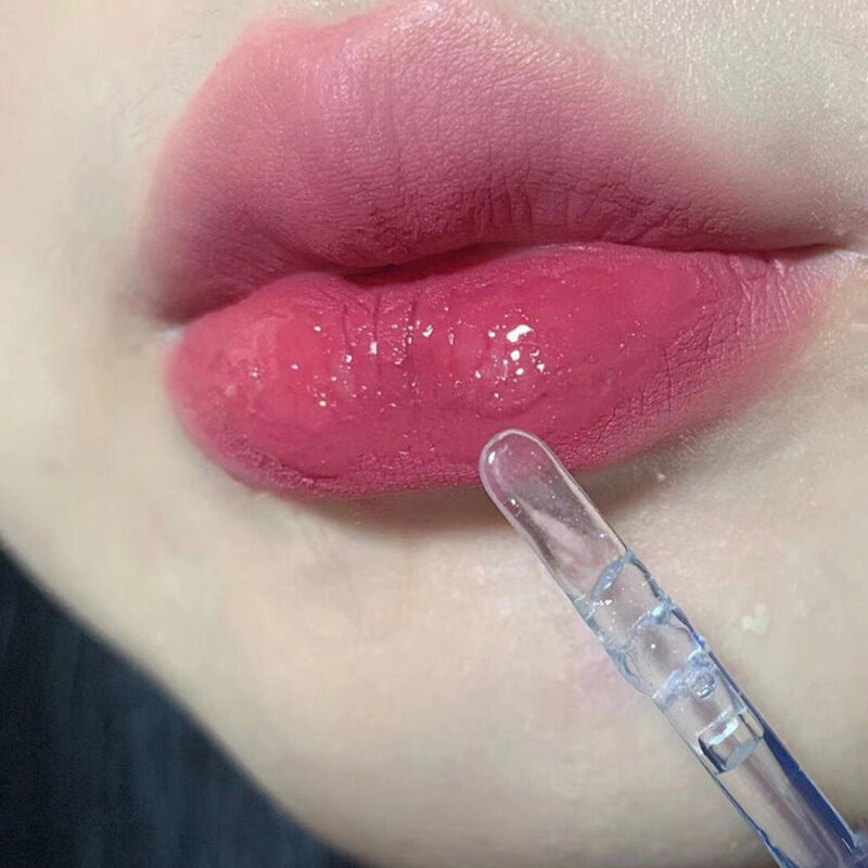 Water Gloss Mirror Lip Gloss Lip Glaze Double-End Liquid Lipstick Not Fade Lip Tint Lasting Moisturizing Lip Gloss For Women