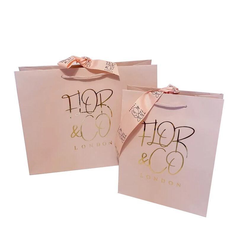 Sacchetti di carta personalizzati Promo borsa laminata opaca di alta qualità con confezione di gioielli per il trucco regalo con logo personale e unico