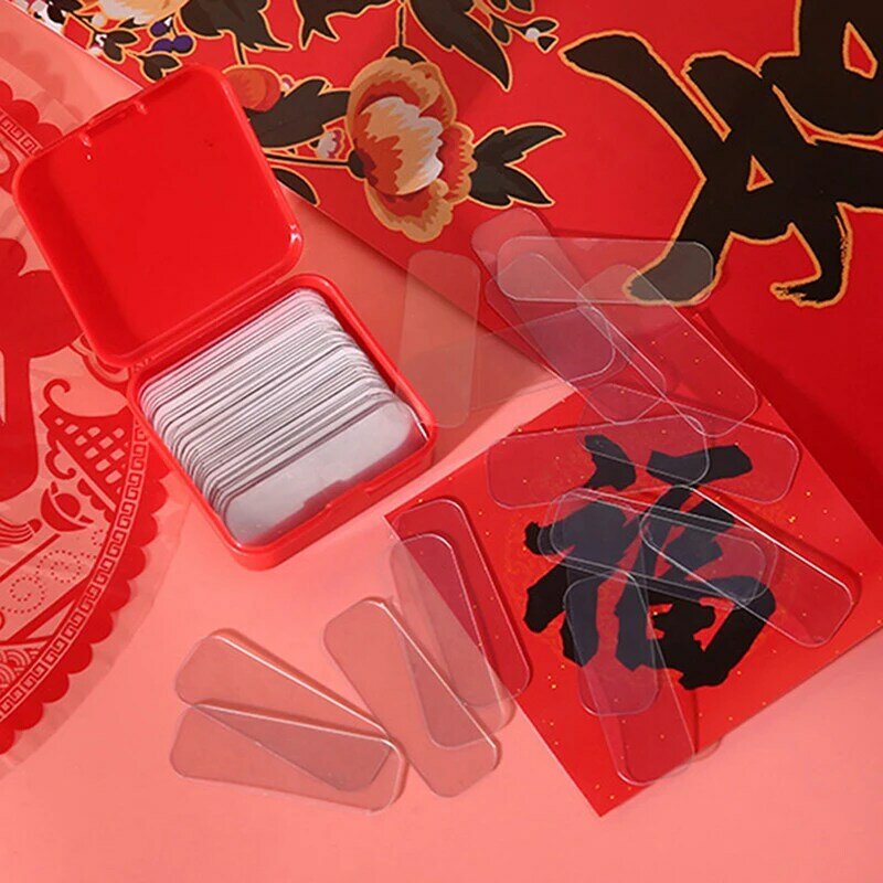 60pc/box Double Side Sticker Transparent Non-Marking Universal Adhesive Stickers