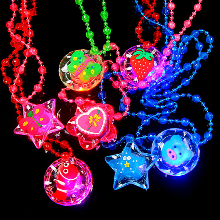 Kinder Leuchtende Halskette Spielzeug Bunte Glitter Acryl Prinzessin Halskette Party Kostüm Dekoration Geburtstag Geschenk