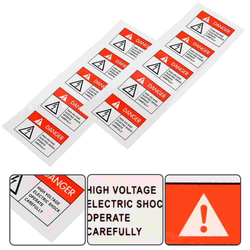 10 buah stiker peringatan bahaya perekat tanda belakang stiker aman bening besar Font teks Decal
