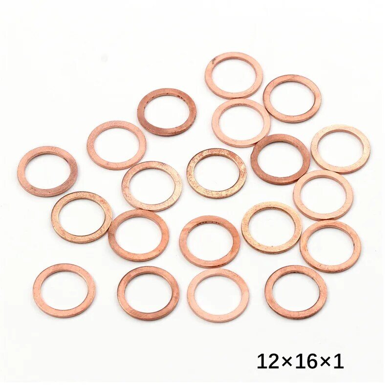 Arandela de cobre sólido con anillo plano, arandelas espaciadoras, Hardware de sujeción de 10x14x1MM, 20/50 piezas, M6, M8, M10, M12, M14, M16, M18, M20.