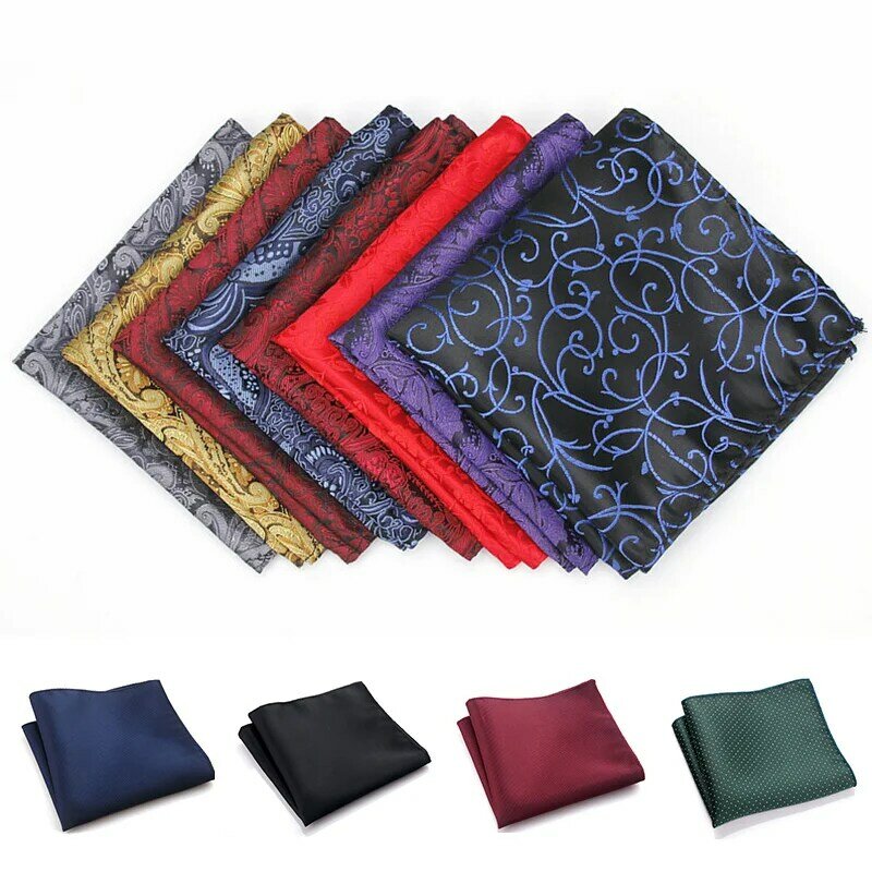 Fashion Print Pocket Square For Men Women Chest Towel Hanky Polyester Hankies Men's Suits Handkerchief Floral Pocket Towel