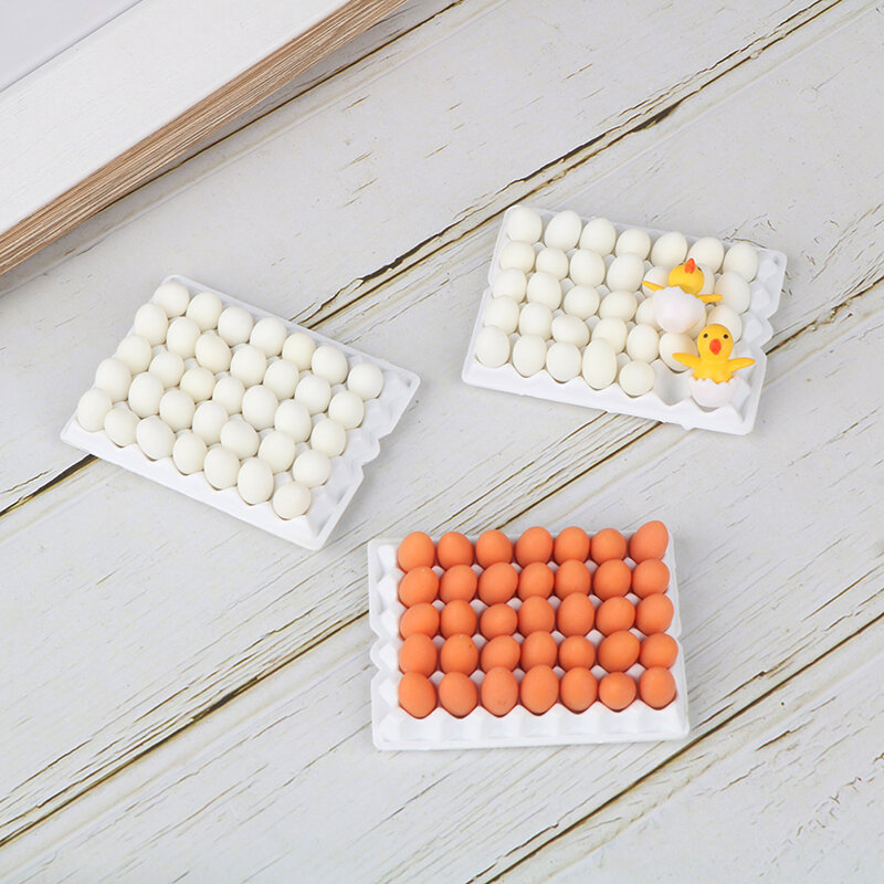 1Set Puppenhaus Miniatur Eier Tablett Küche Lebensmittel Modell Für Puppe Haus Küche Decor Zubehör Kinder Pretend Spielzeug