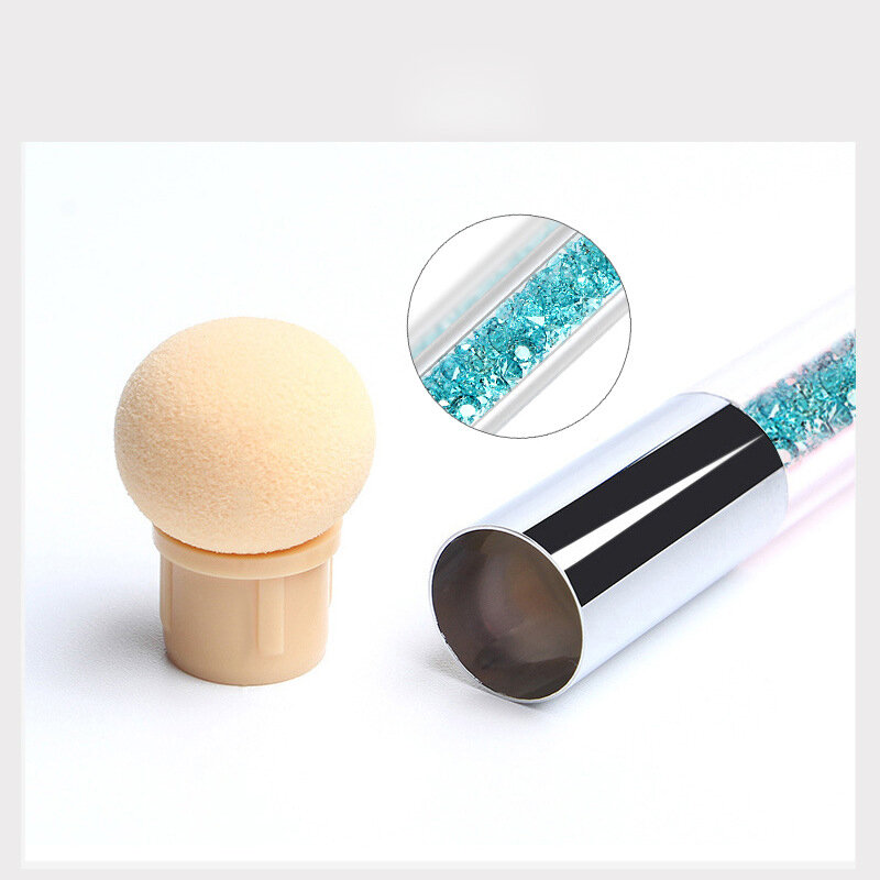 Nova venda quente escova de unhas gradiente esponja unha arte escovas caneta gel glitter acrílico pó picking carimbar ferramentas manicure