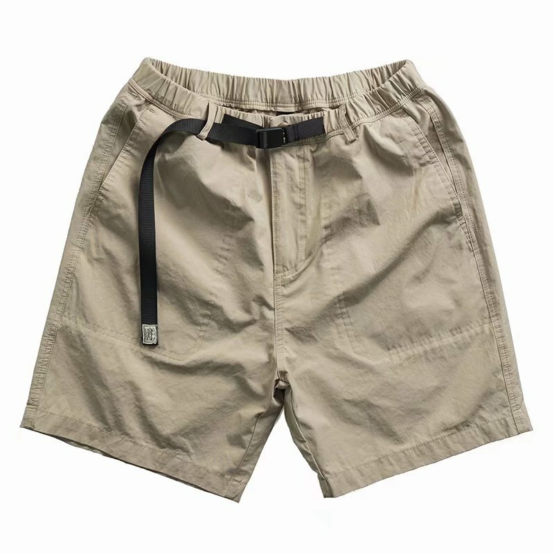 Pantalones cortos Cargo con botones de camuflaje para hombre, ropa de calle informal holgada con múltiples bolsillos, Hip Hop, E25, Verano