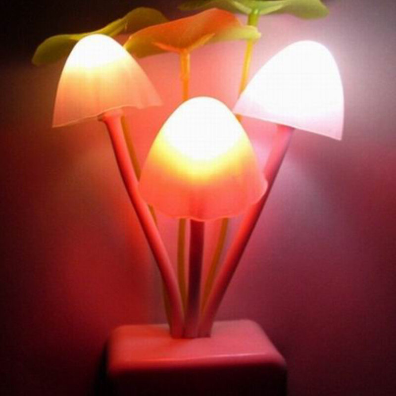 Novità Creative AC110V-220V night light EU/US Plug Light Sensor 3 LED Colorful Mushroom Lamp Led Color Night Lights