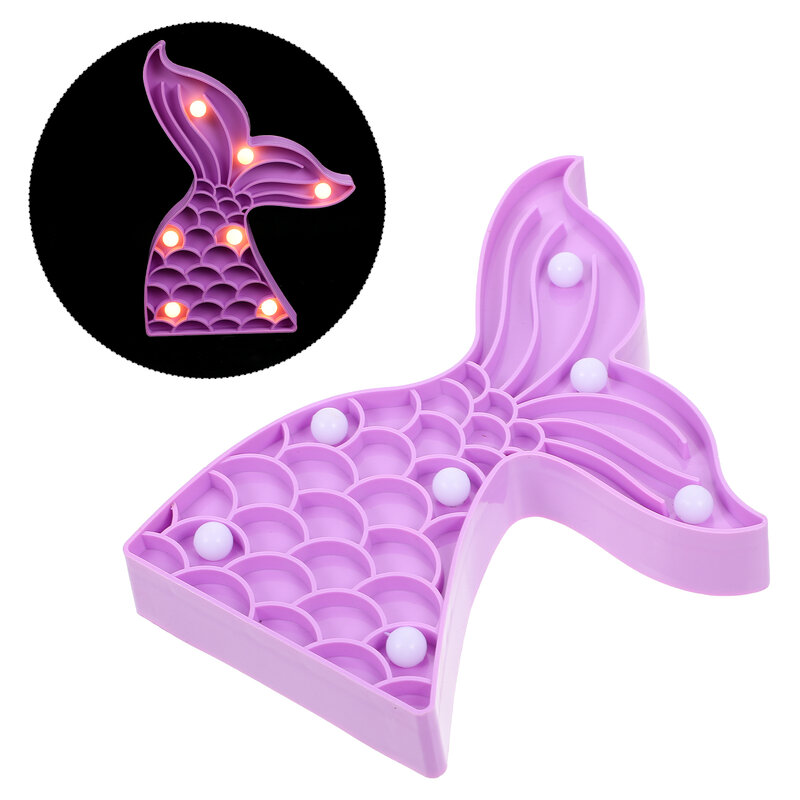 Led Nachtlampje Plastic Mermaid Tail Modus Decoratie Met 7 Led Verlichting Lamp Onafhankelijke Ophanging Mooie