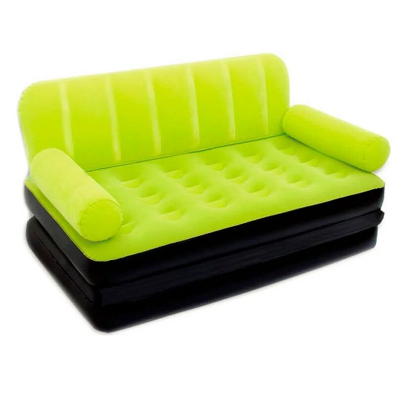 Cadeira flocada inflável do sofá, cama de 2 Seater para o quarto, 74x60x25"