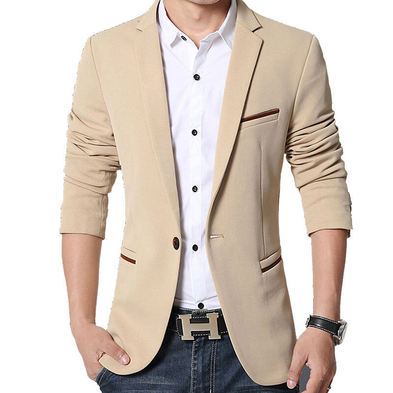 Blazer informal de marca para hombre, chaqueta de traje ajustada, ropa masculina, M ~ 5XL, AY1415, otoño y primavera