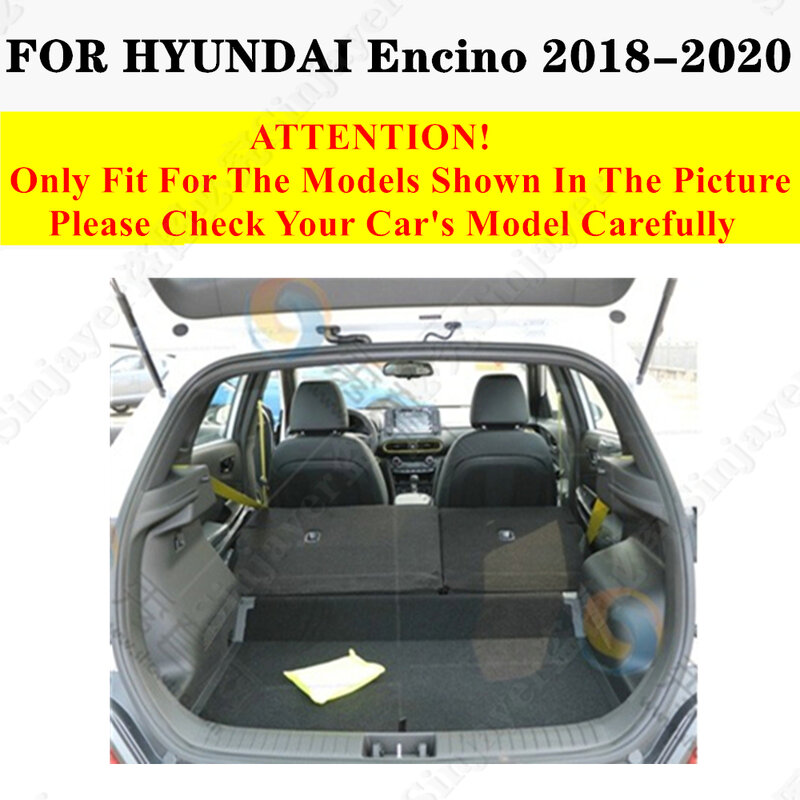 Polymères de coffre de voiture côté haut pour HYUNDAI Encino, 2020, 2019, 2018, coussretours de coffre arrière, doublure de cargaison arrière, tapis, pièces de couverture de protection