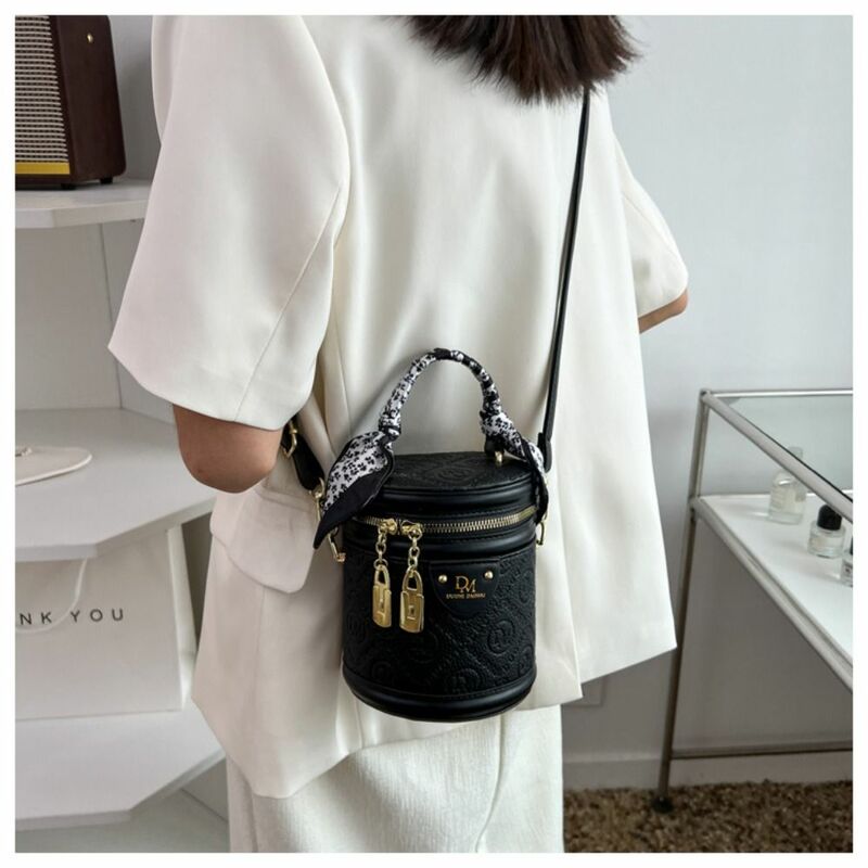 PU Leather Tote Bag Fashion Mobile Wallet Container Letter Printing Bucket Bag Handbags Crossbody Bag