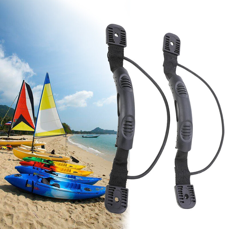 Mango de transporte de montaje lateral negro para Kayak, accesorios de deporte al aire libre, canoa, barco, 1 par