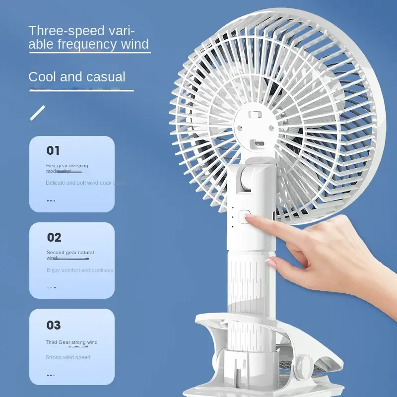 Переносной перезаряжаемый вентилятор, электрический ручной охладитель с 3 положениями, для комнаты и кемпинга, офиса