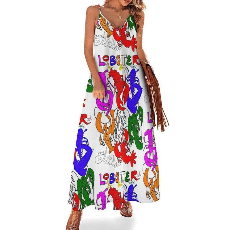 Lagosta! Vestido de verão sem mangas feminino, Vestidos de coquetel, Vestidos femininos, Luxo, 2024, 2024