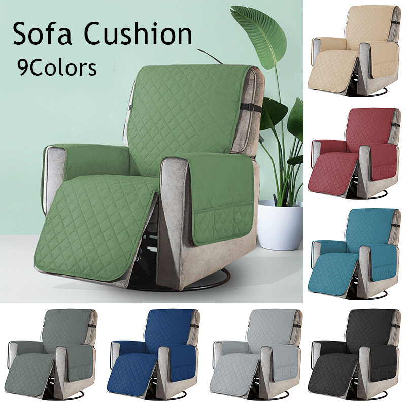 Recliner Chair Slipcover Mat Anti Slip Washable Pet Sofa Couch Protective Furniture Protector Side Pocket Armchair Throw Cover
