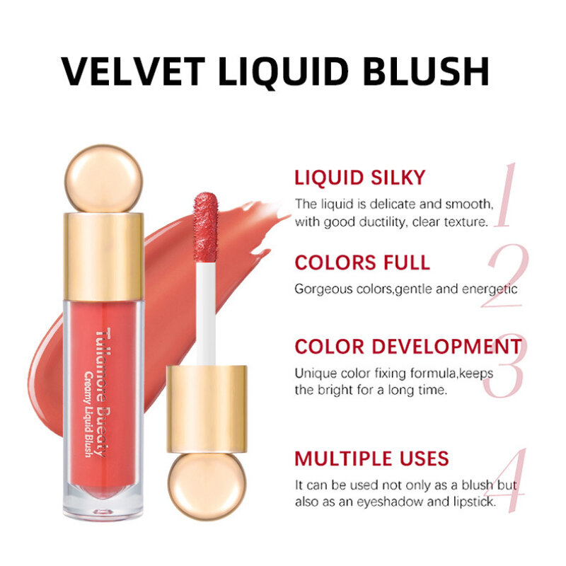Liquid Blush Stick with Cushion Natural Liquid Contouring for Face Blusher Pigment Lasting Cheek Tint Cream Blush Makeup New