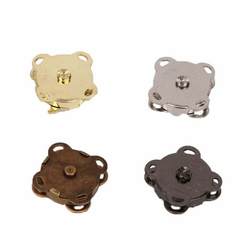 5Sets Square Metal Buttons Magnetic Purse Snap Clasps/ Closure for Purse Handbag 20x20mm