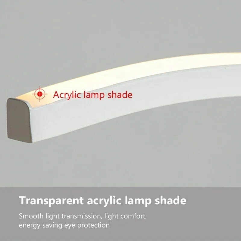 Nowoczesny wisiorek LED lekki hiperboliczny odcień akrylowa lampa do sypialni jadalnia salon biurowy żyrandol oświetlenie wewnętrzne