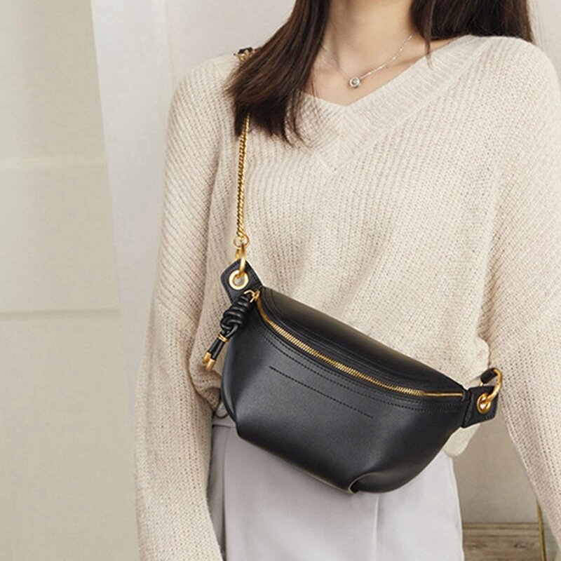 Korean Women's PU Leather Messenger Bag Women's Belt Bag