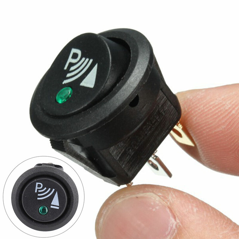 12V Car Modified Cat Eye Reversing Sensor Switch Boat Rocker Switch Plastic + Metal With The Green Light When It's In \ "ON \" P