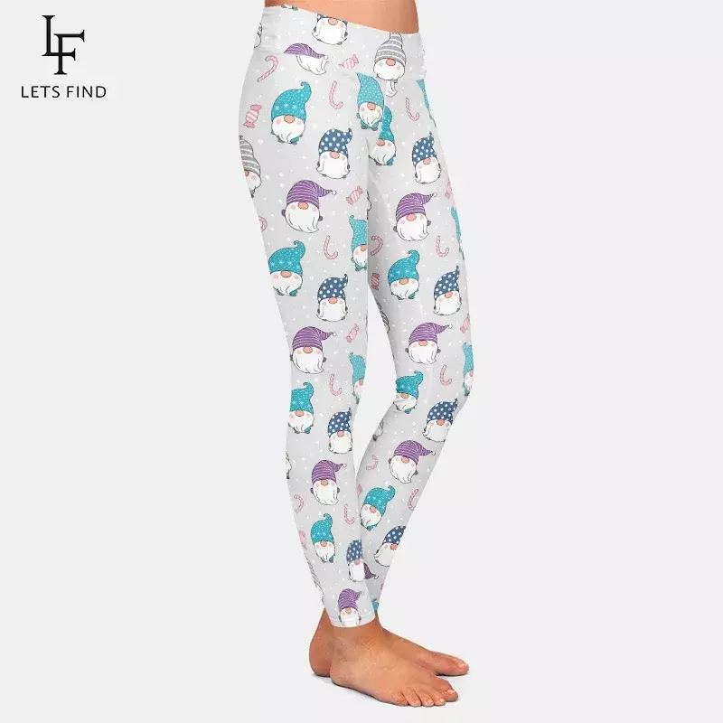 LETSFIND-Pantalon Fitness FjPants pour Femme, Imprimé Gnome de Noël, Taille Haute, Confortable et Sexy, Hiver 3D, Nouvelle Arrivée