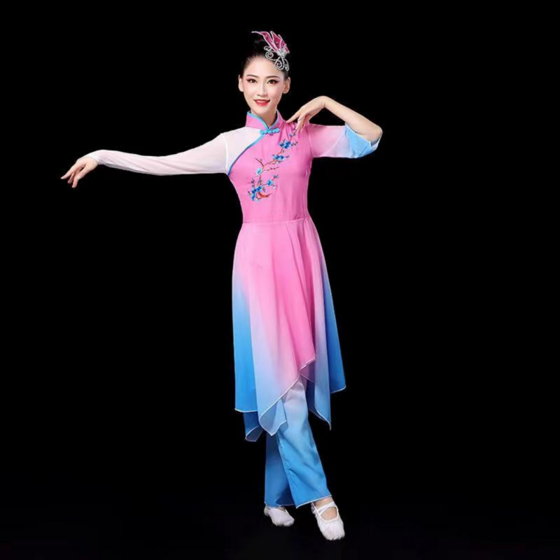 Ropa de baile chino para mujer, trajes de baile clásico Hanfu, trajes de rendimiento para fanáticos elegantes, Yango