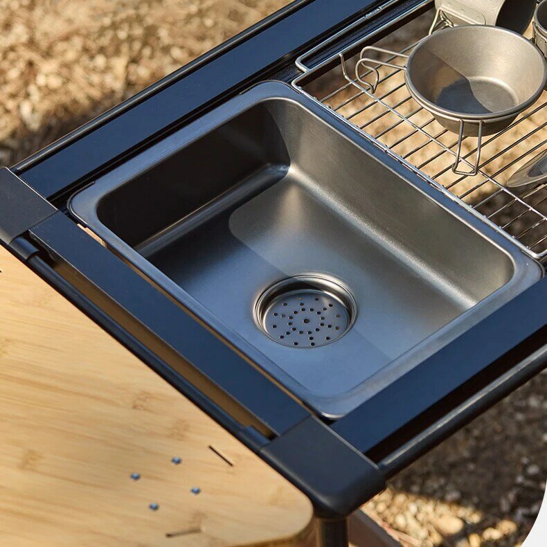 Lavabo de acero inoxidable portátil para acampar al aire libre, Picnic, lavarse las manos y lavar los platos, tanque de lavado ultraligero